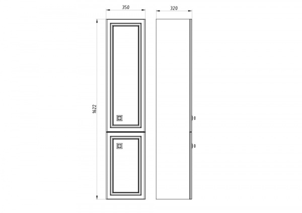 Фото пенал подвесной asb woodline каталина 35 см цвет: white 12106