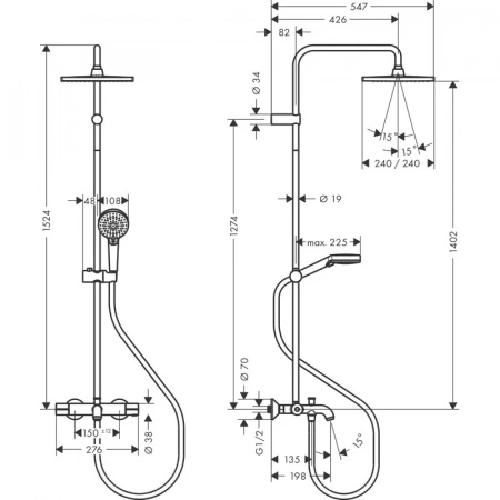 Фото душевая стойка hansgrohe vernis shape 26900670