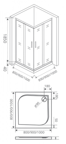 Фото душевое ограждение good door infinity cr-80-g-ch 80 см ин00015