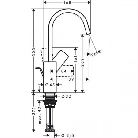 Фото смеситель для раковины hansgrohe vivenis 75030700