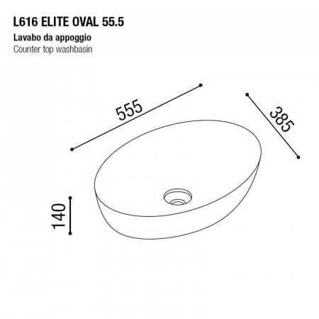 Фото раковина накладная aet elite oval 55 см, цвет: серый матовый l616t0r0v0116