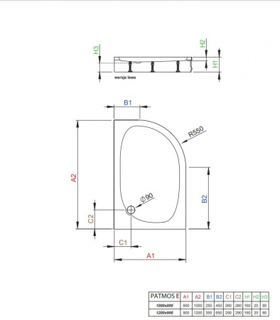 Фото поддон акриловый radaway patmos e 100x80 см 4p81155-03