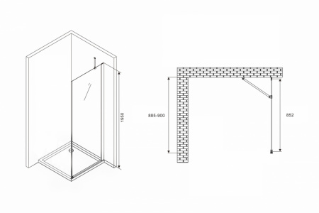 Фото душевая стенка abber zart s91 90 см