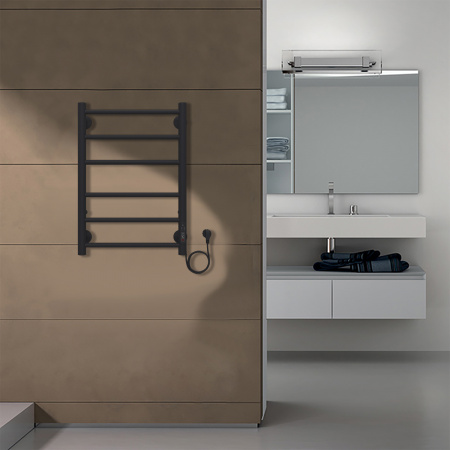 Фото электрический полотенцесушитель azario parma 40x60 см цвет: черный az10846b