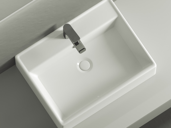 Фото раковина накладная ceramicanova element 59 см, цвет: белый cn6046