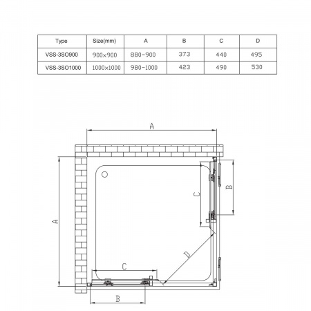Фото душевое ограждение vincea soft 100x100 см  vss-3so100cl