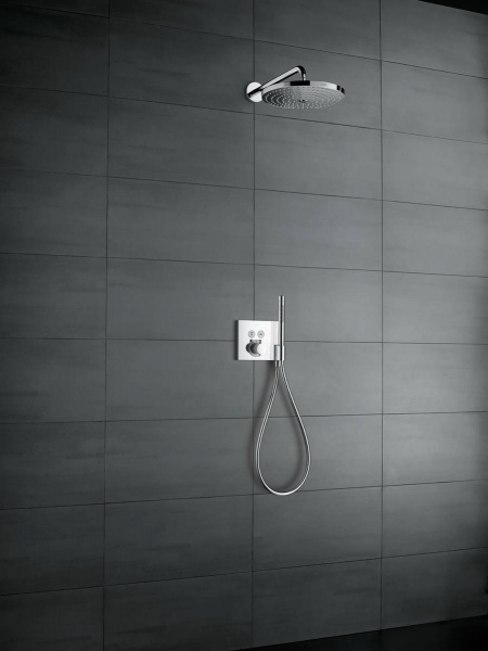 Фото верхний душ с держателем hansgrohe raindance select s 300 2jet 27378400