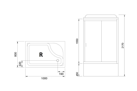 Фото душевая кабина royal bath вр rb8100bp5-wt-r 100x80 см