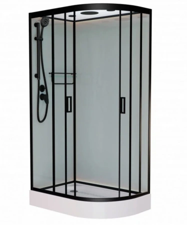 Фото душевая кабина frank f412 l/r black 110x80 см 214214