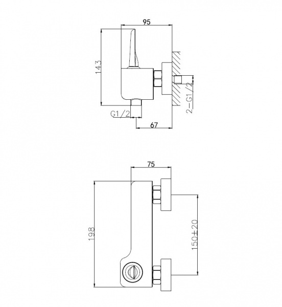 Фото смеситель для душа wonzon & woghand цвет: хром ww-48b4101-cr