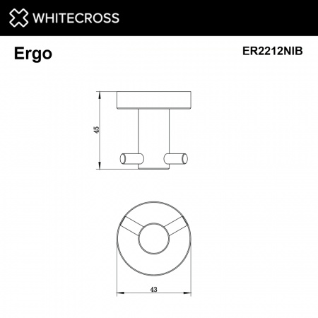 Фото крючки двойной whitecross ergo er2212nib, цвет: никель брашированный