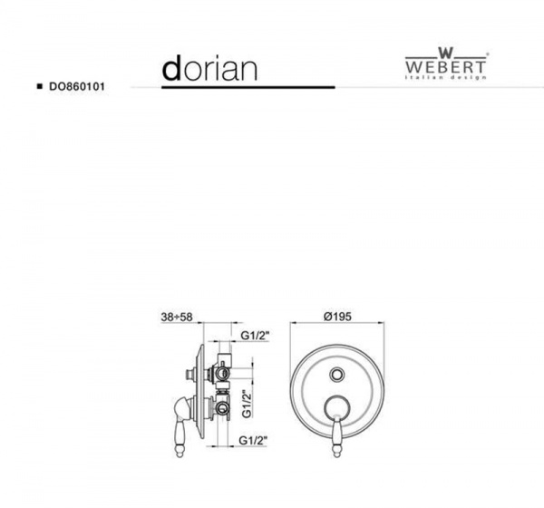 Фото встраиваемый смеситель для ванны и душа webert dorian, цвет: бронза do860101065