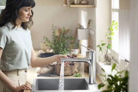 Фото смеситель для кухонной мойки hansgrohe zesis 74804000