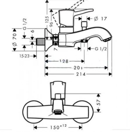 Фото смеситель для ванны hansgrohe metropol classic 31340090_otu