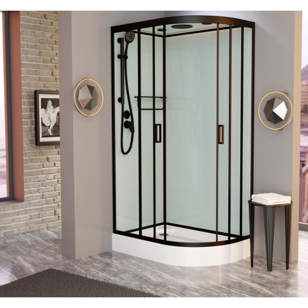 Фото душевая кабина душевая кабина frank f411l black 110x80 см 114114