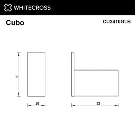 Фото крючок whitecross cubo cu2410glb, цвет: золото брашированное
