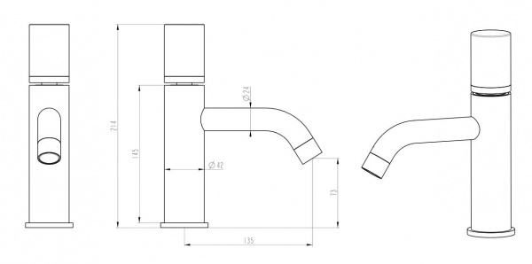 Фото смеситель для раковины boheme stick 121-gcr.2