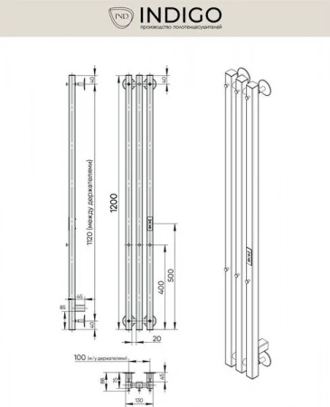 Фото электрический полотенцесушитель indigo style pro 120/13 lspre120-13wmrt