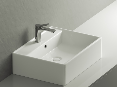 Фото раковина накладная ceramicanova element 59 см, цвет: белый cn6046