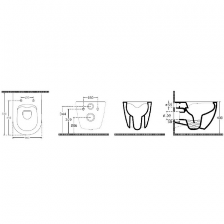 Фото унитаз подвесной безободковый isvea infinity 53 см 10nf02001sv-2s