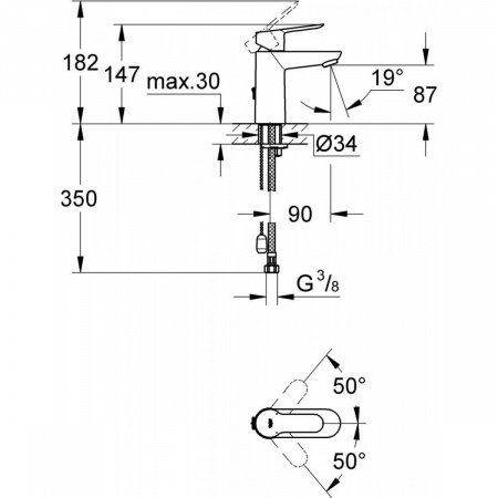 Фото смеситель для раковины grohe bauedge 23329000
