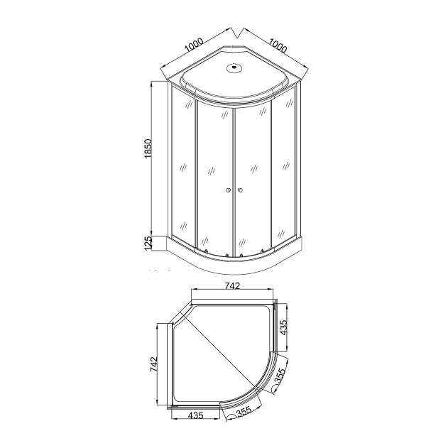 Фото душевая кабина loranto 100x100 см cs-1000-13тм/м