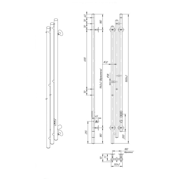 Фото электрический полотенцесушитель indigo sky pro 150/13 lskpre150-13brrt