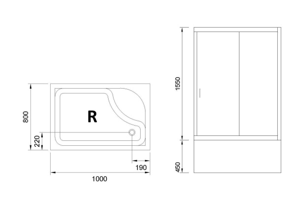Фото душевое ограждение royal bath bp rb8100bp-c-r 100x80 см