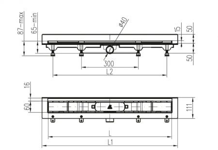 Фото трап линейный mch 65 см ch650d2