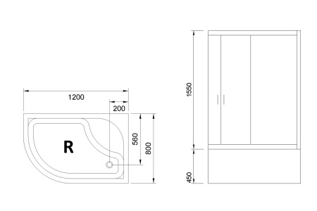 Фото душевое ограждение royal bath bk rb8120bk-c-r 120x80 см