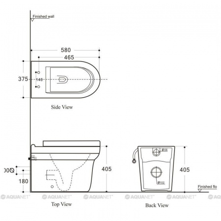 Фото унитаз приставной aquanet nova 58 см 203340