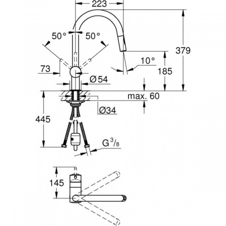 Фото смеситель для кухни grohe minta 32321002