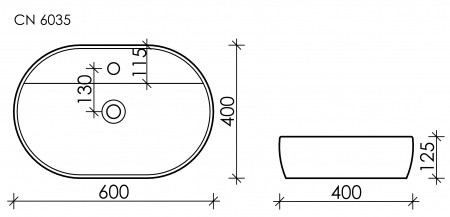 Фото раковина накладная ceramicanova element 60 см, цвет: белый cn6035