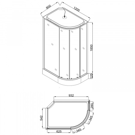 Фото душевая кабина loranto 120x80 см cs-66120-13l gb 120