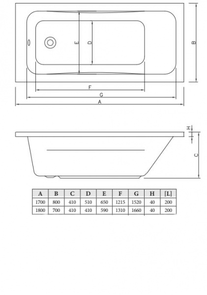 Фото акриловая ванна c-bath muse 170x80 см cbq011001