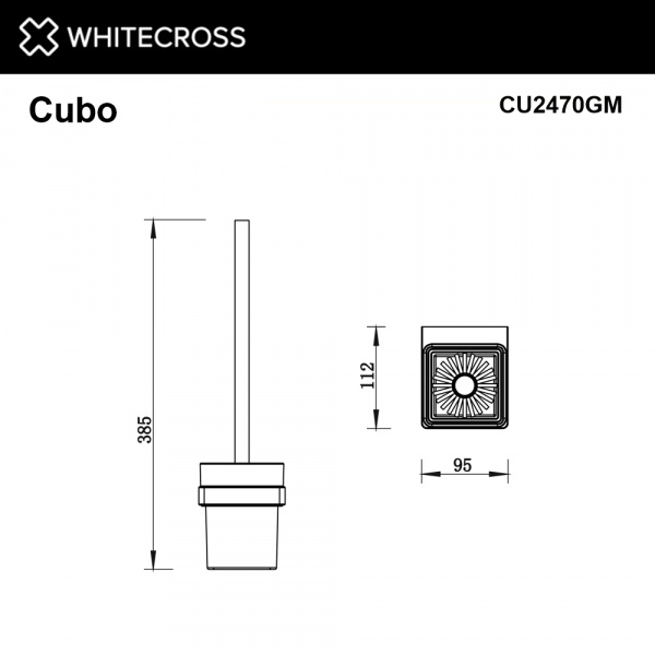 Фото ершик подвесной whitecross cubo cu2470gm, цвет: оружейная сталь