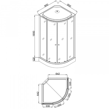 Фото душевая кабина loranto 90x90 см cs-900-13тм/м