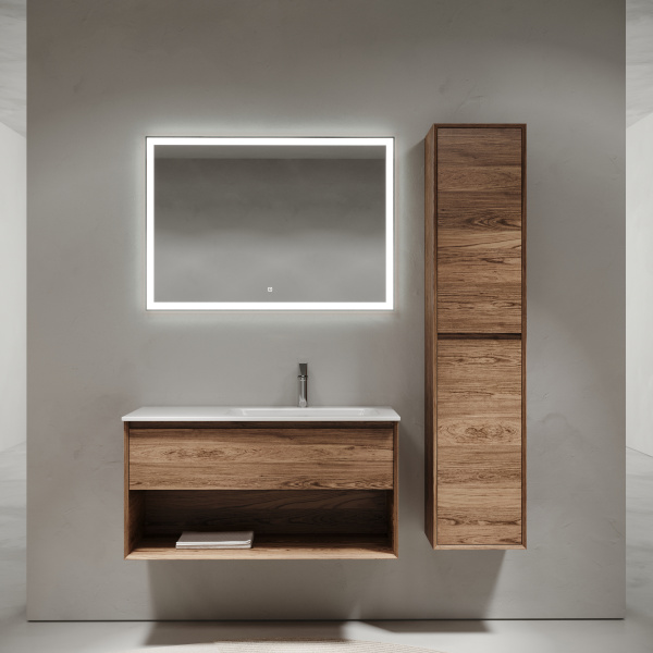 Фото тумба под раковину sancos marmi 1.0 100 см, цвет: дуб чарльстон mr1.0100rech