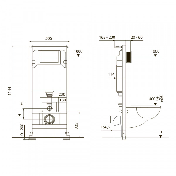 Фото инсталляция для унитазов с панелью смыва tece spring base s401115