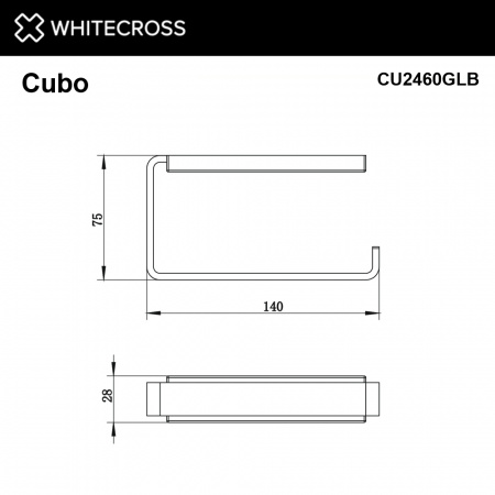 Фото держатель для туалетной бумаги whitecross cubo cu2460glb, цвет: золото брашированное