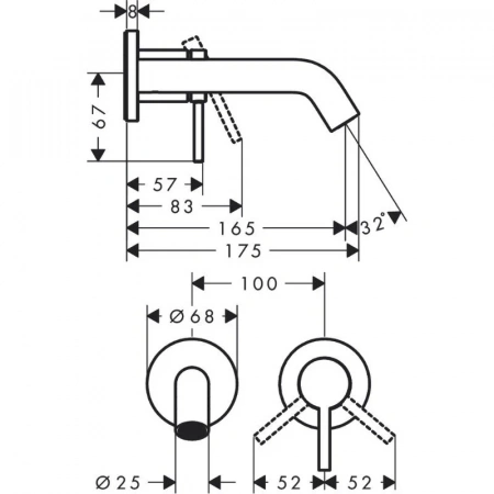 Фото смеситель для раковины hansgrohe tecturis s 73350000