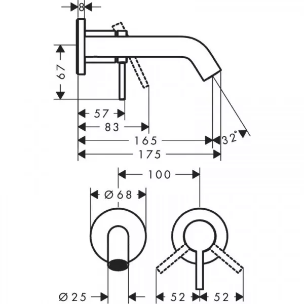 Фото смеситель для раковины hansgrohe tecturis s 73350000