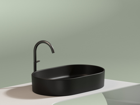 Фото раковина накладная ceramicanova element 60.8 см, цвет: черный cn6048mb
