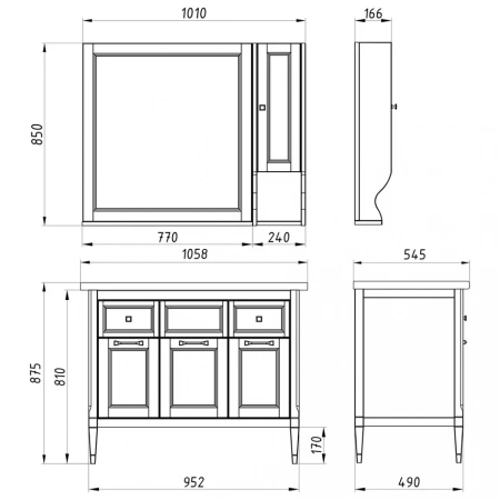 Фото зеркало asb woodline гранда 80 см, цвет: grigio 11481 гр