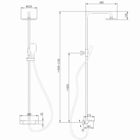 Фото душевая стойка abber thermostat af8516ng