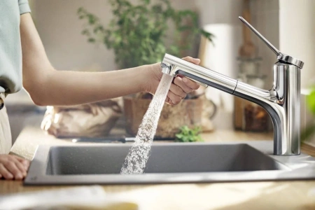 Фото смеситель для кухонной мойки hansgrohe zesis 74810000