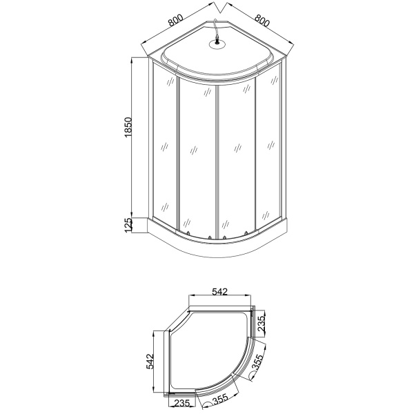 Фото душевая кабина loranto 80x80 см cs-6680-13gb 80