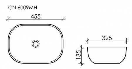 Фото раковина накладная ceramicanova element 45.5 см, цвет: антрацит cn6009mh