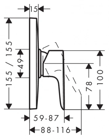 Фото смеситель для душа hansgrohe talis e 71768000
