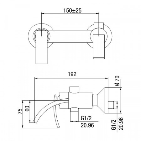Фото смеситель для ванны jacuzzi rubinetteria ray iocr105japi